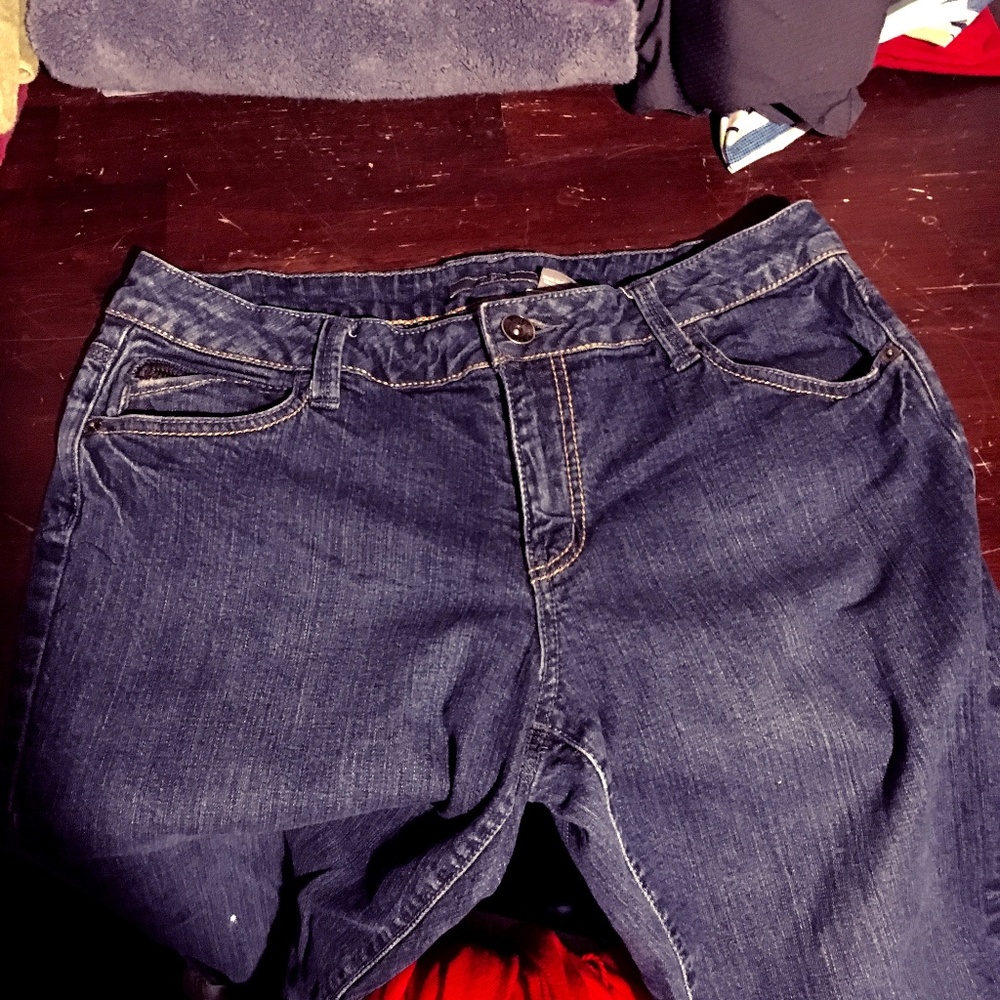 Apt. 9 Embellished Capri Jeans Zipper Back Pockets